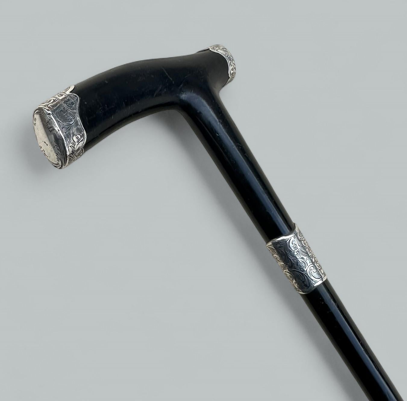 Antiguo Bastón de madera ebonizada para dama y caballero 1895 en Bueno estado para la venta en Dublin, Ireland