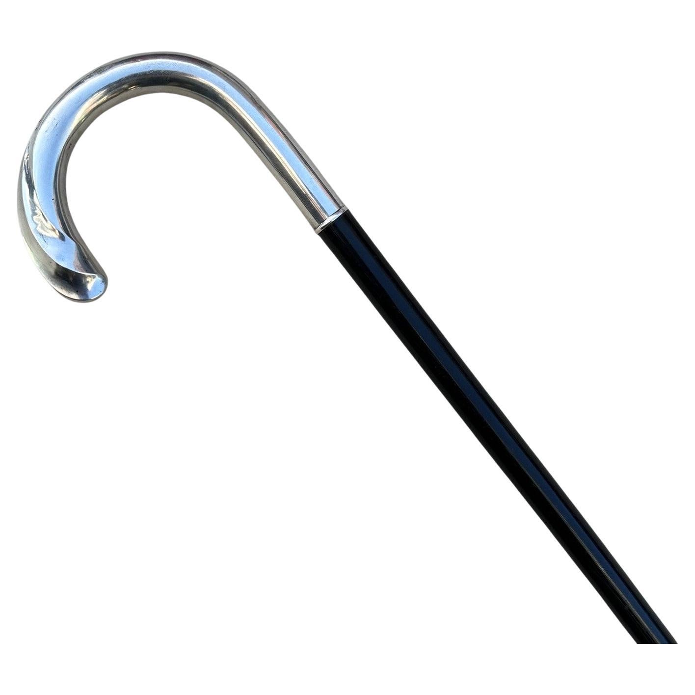 Antico Vintage Ladys Gentlemans tedesco in legno Sterling bastone da passeggio Dress Cane