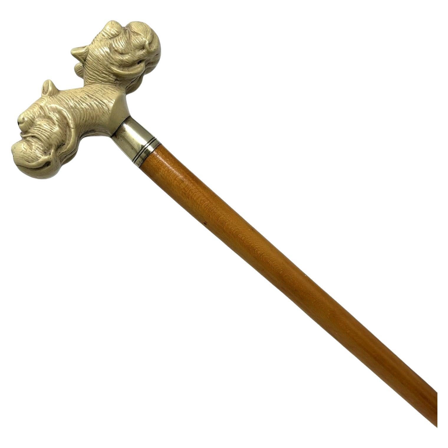 Antique Vintage Lady's Gentleman's Walking Dress Stick Cane English Bulldog 1900