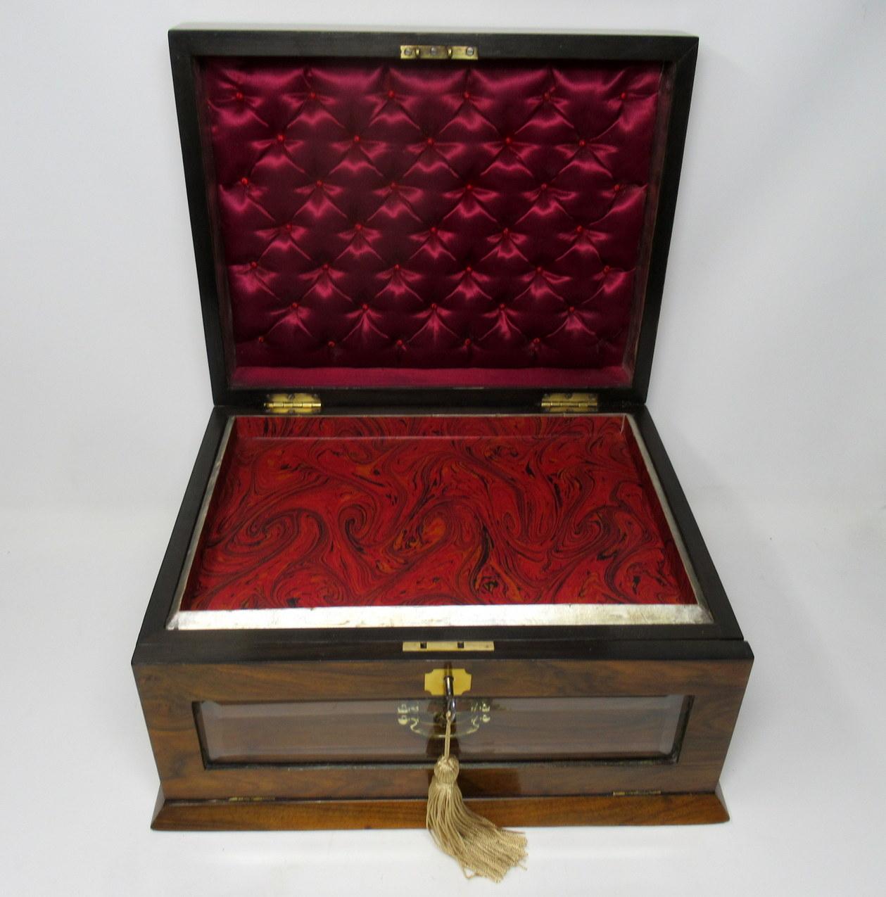 Victorian Antique Vintage Lady’s Gentleman’s Walnut Jewelry Documents Box Casket