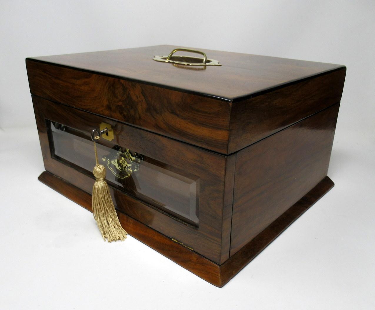 19th Century Antique Vintage Lady’s Gentleman’s Walnut Jewelry Documents Box Casket