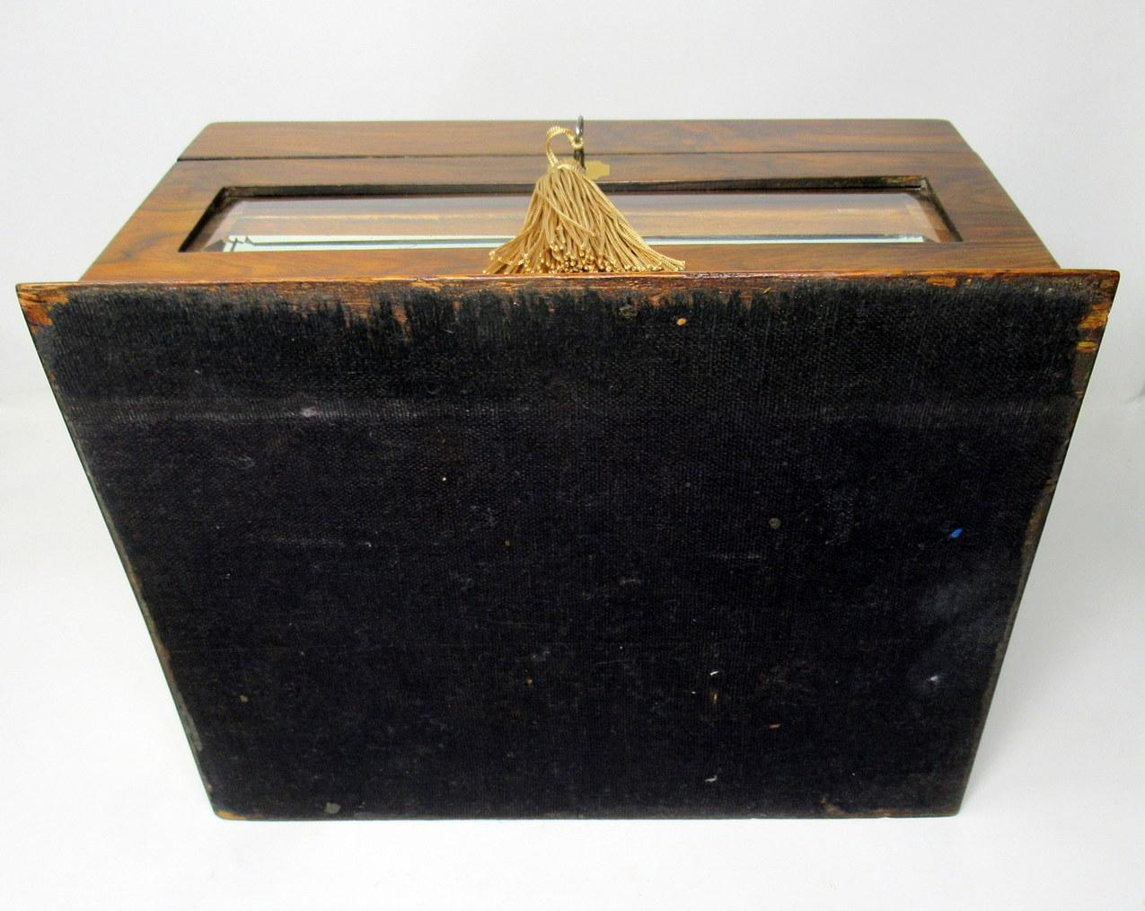 Antique Vintage Lady’s Gentleman’s Walnut Jewelry Documents Box Casket 2