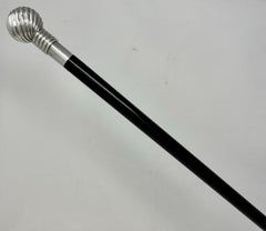 Antique Vintage Ladys Gentlemans Wooden Dress Cane Walking Stick Sterling Silver