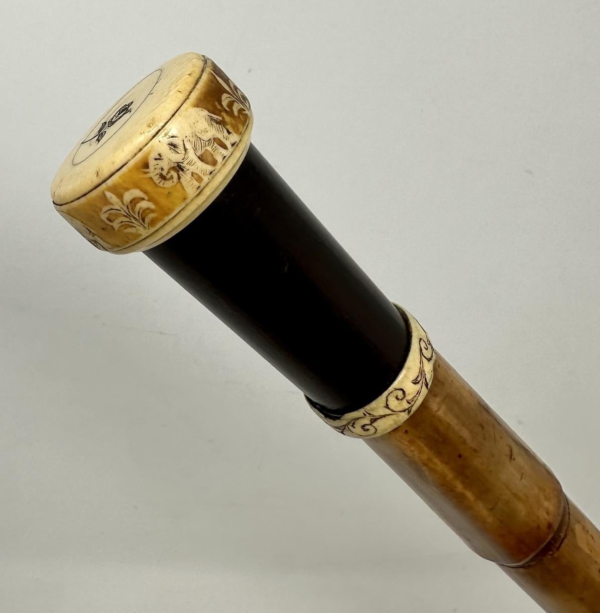 British Antique Vintage Lady's Gentleman's Wooden Malacca Walking Swagger Stick Cane 19C For Sale