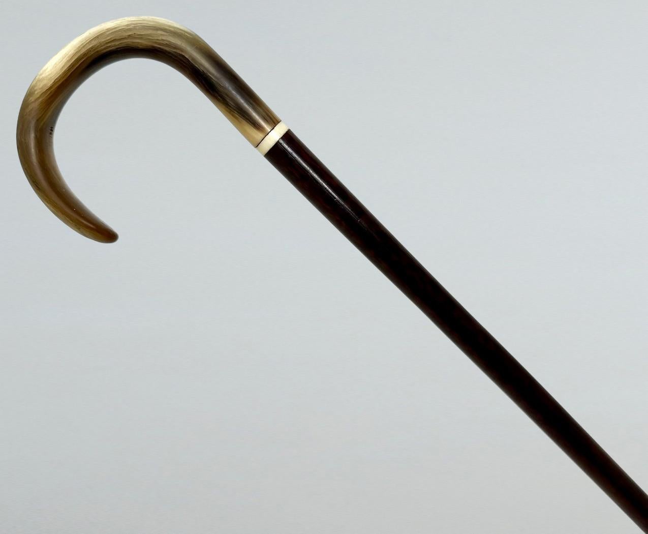 Victorian Antique Vintage Lady's Gentleman's Snakewood Wooden Walking Stick Dress Cane For Sale