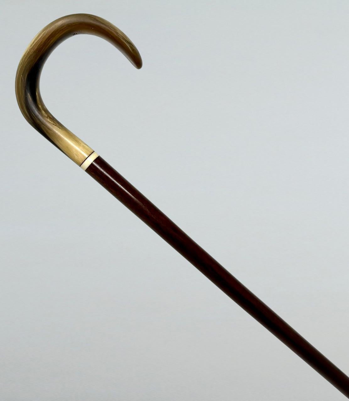 19th Century Antique Vintage Lady's Gentleman's Snakewood Wooden Walking Stick Dress Cane  For Sale