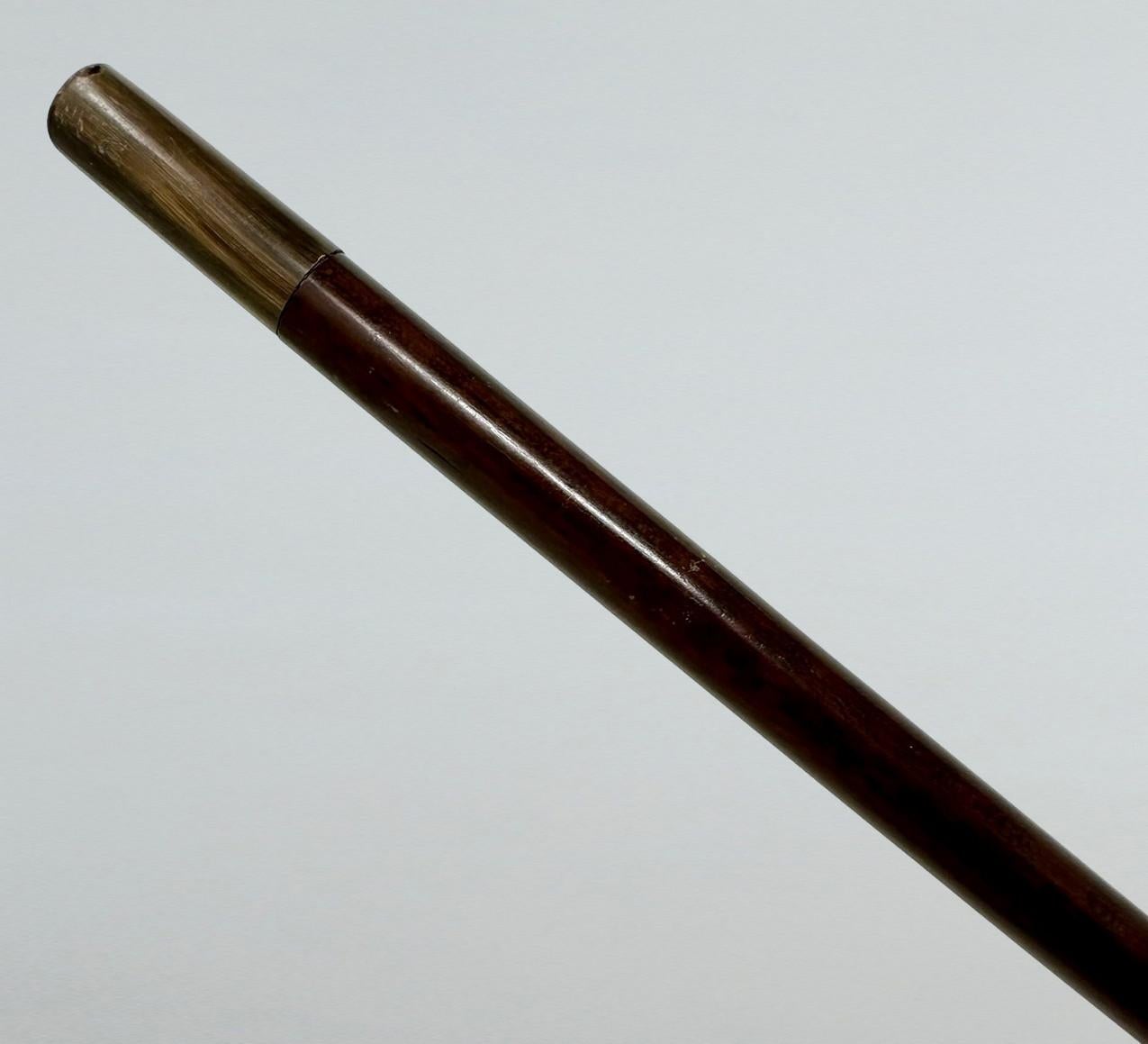 Hardwood Antique Vintage Lady's Gentleman's Snakewood Wooden Walking Stick Dress Cane For Sale
