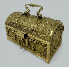 Antique Vintage Ladys Ormolu Bronze Dore German Jewelery Box Casket Art Nouveau