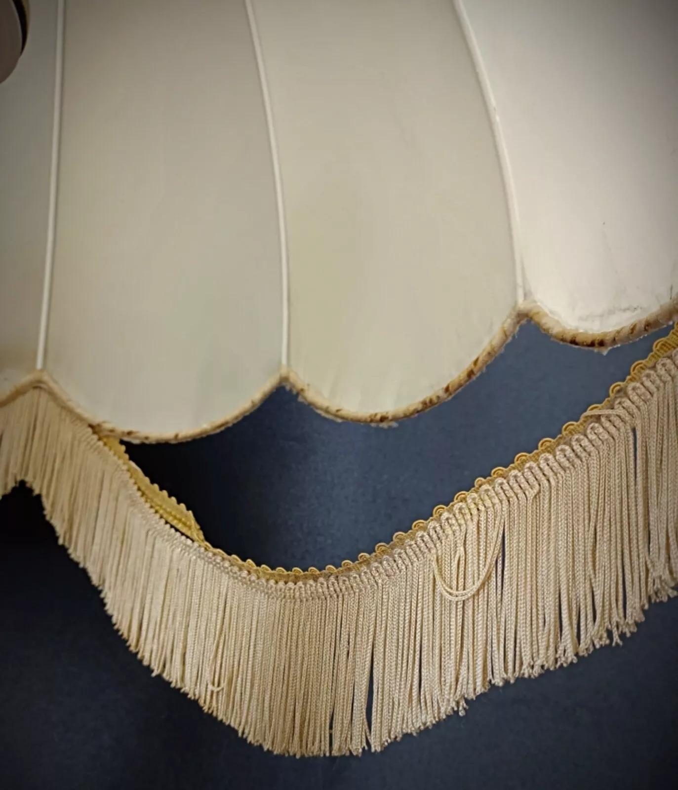 Antique Vintage Lamp Base in Alabaster and Brass with Lampshade - 2Y231 For Sale 5