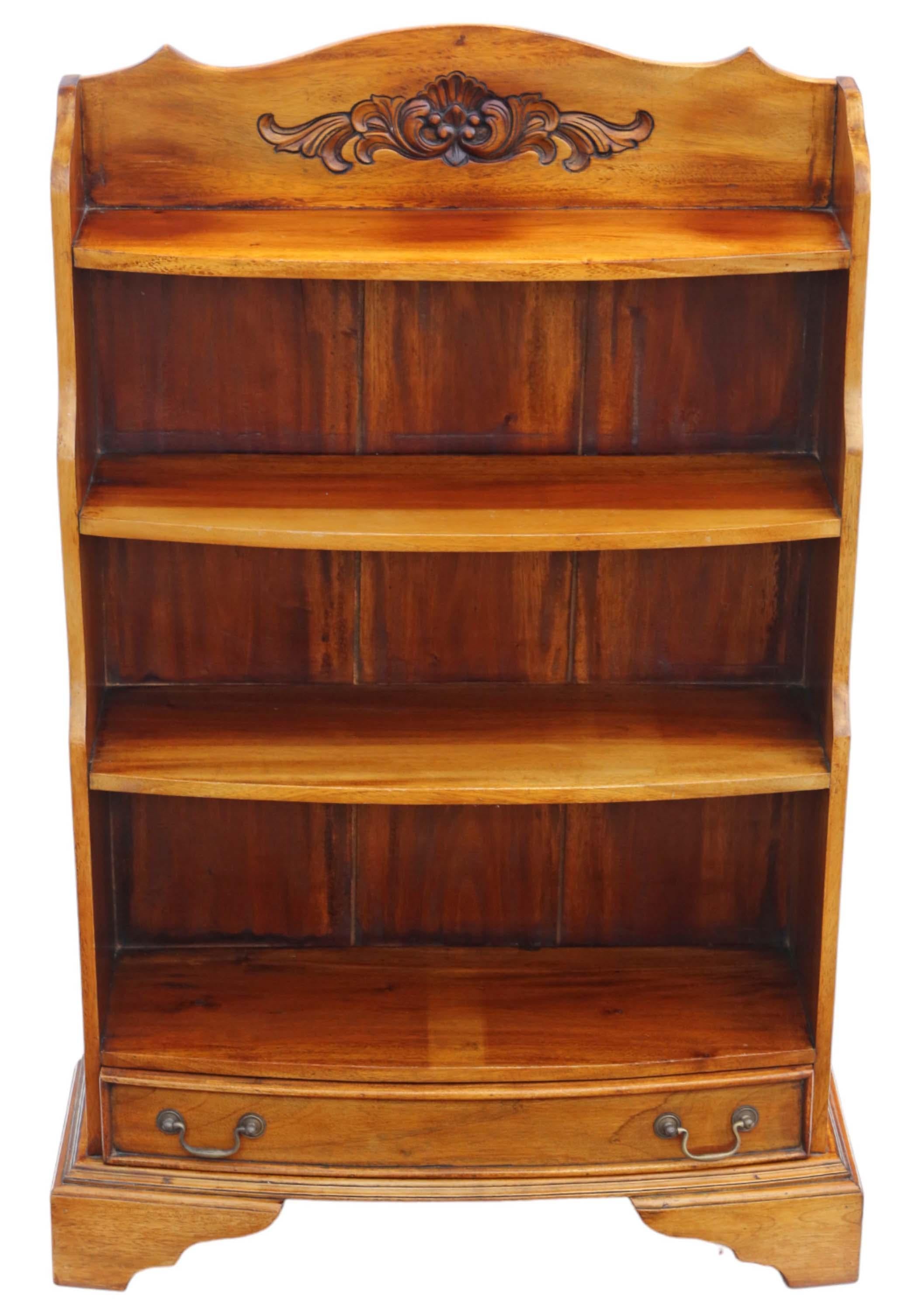 Late 20th Century Antique vintage late 20th Century large mahogany waterfall bookcase For Sale