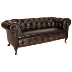 Antique Leather Chesterfield Sofa from England