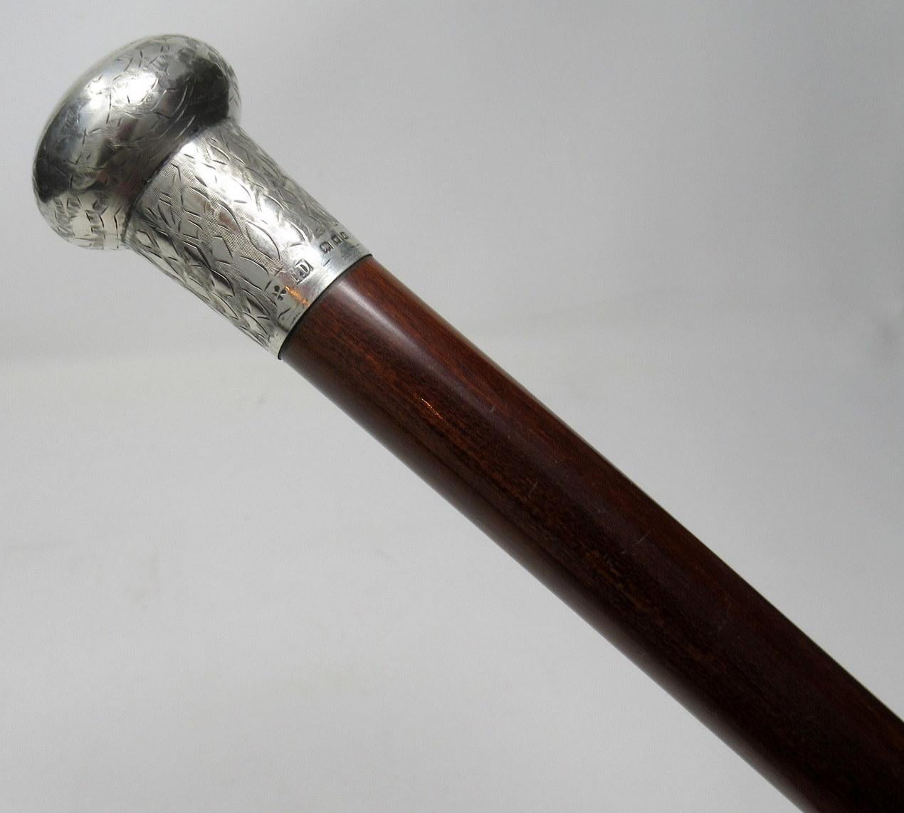 antique silver handled walking stick