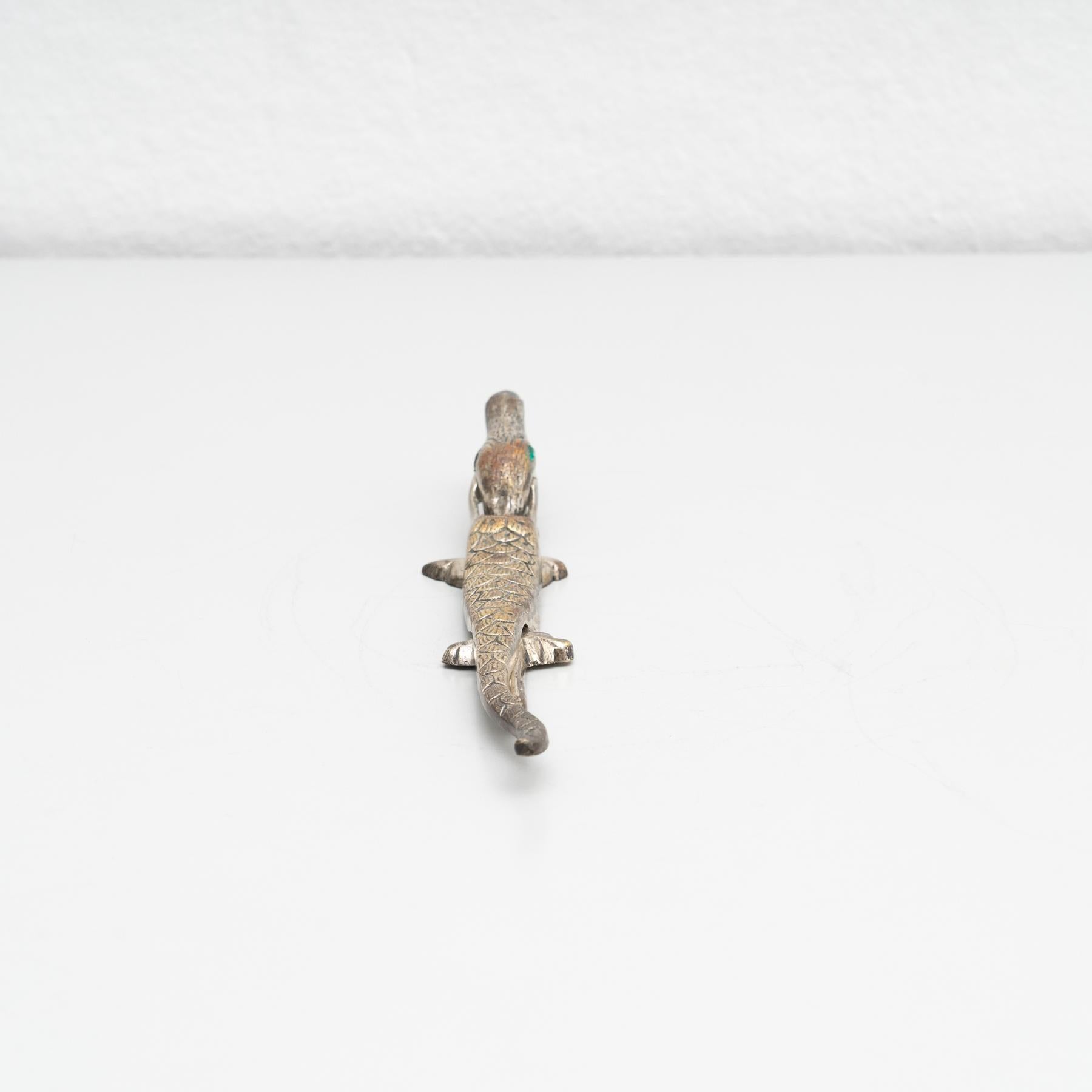 Cascanueces Antiguo Vintage French de Metal en Forma de Cocodrilo en venta 2
