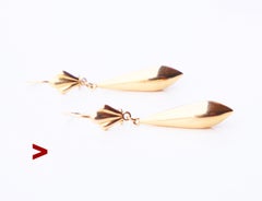 Boucles d'oreilles vintage nordiques anciennes en or massif 18 carats (3 g)