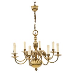 Vintage Vintage Ormolu Brass Chandelier with 8 Lamps/Arms