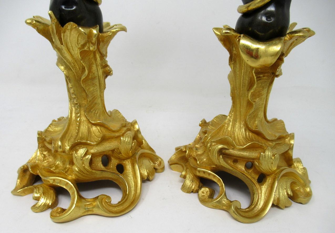 Antique Vintage Pair of French Ormolu Gilt Bronze Candelabra Candlesticks 4