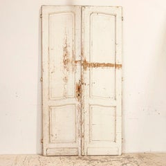 Antique Vintage Pair of Original White Painted Doors; Great for Sliding Doors