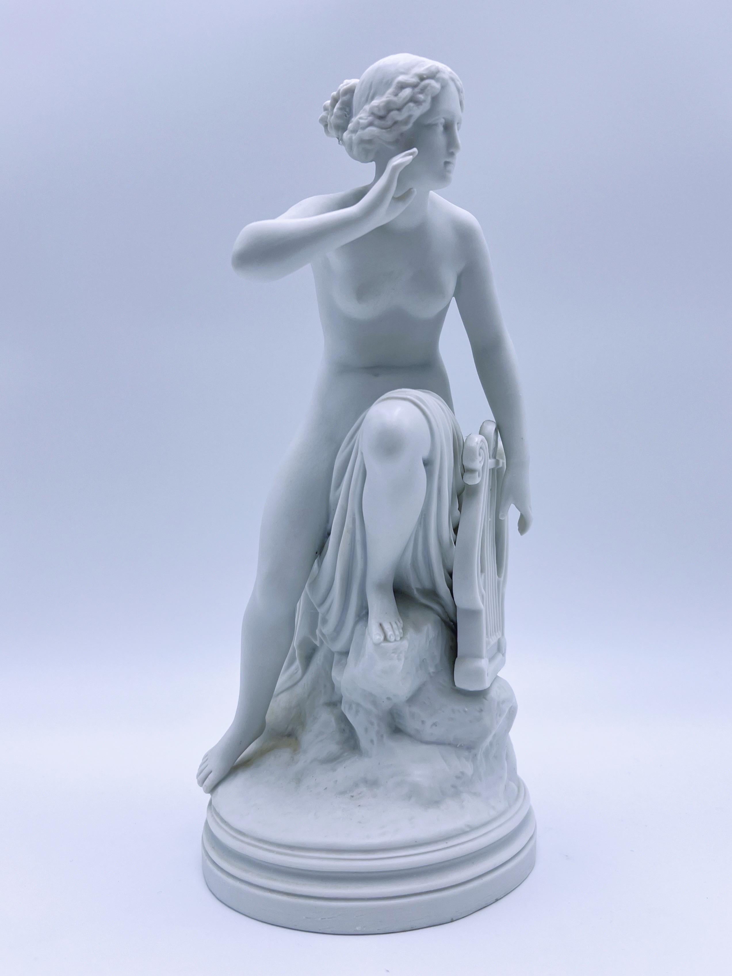 Tedesco Statuetta in porcellana Parian Biscuit antica/vecchia di 'Lurline' in vendita
