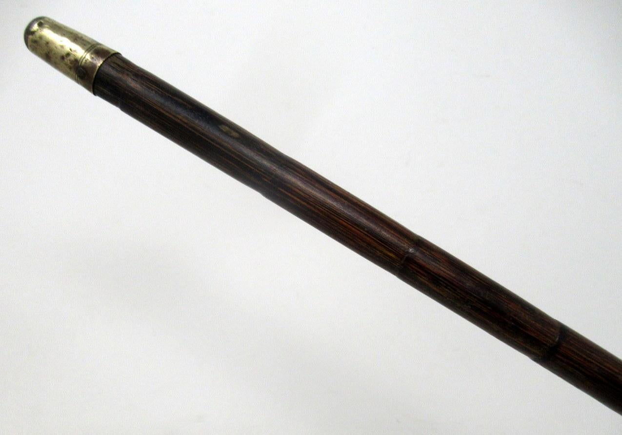 Antique Vintage Partridge Wood Walking Stick Cane 18-Carat Gold-Plated Grip 1924 1