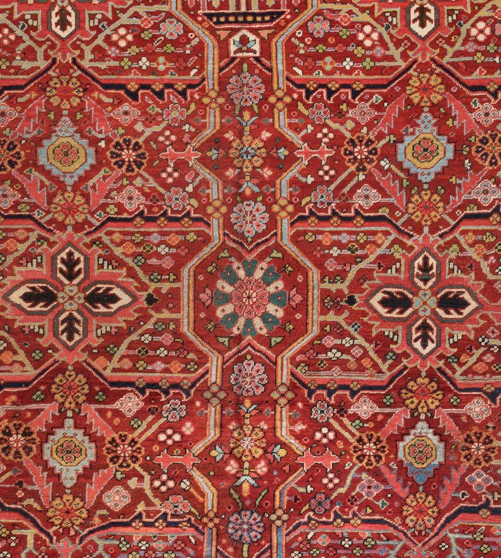 Heriz rugs are one of the most famous rugs from Iran, because of their very unique and distinguishable style. Heriz is a city located in northwestern Iran, near the city of Tabriz, which is a major rug-weaving center in Iran. Most often, Heriz rugs