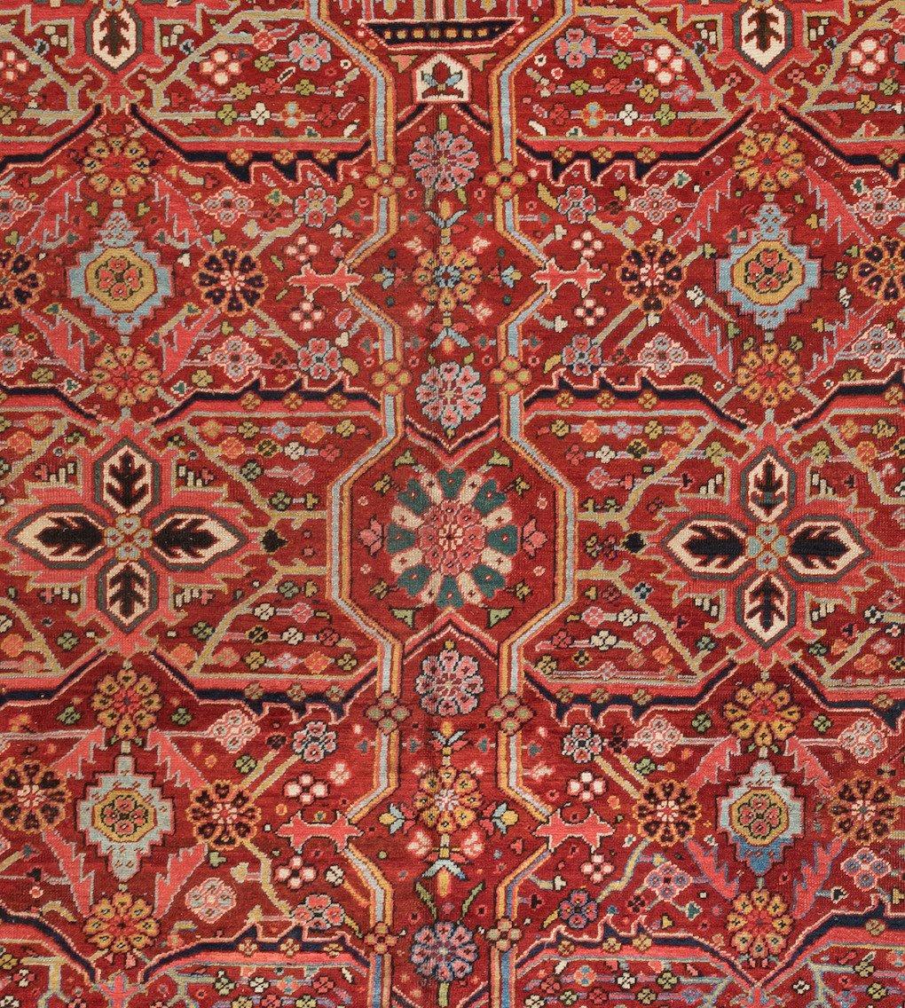 Heriz rugs are one of the most famous rugs from Iran, because of their very unique and distinguishable style. Heriz is a city located in northwestern Iran, near the city of Tabriz, which is a major rug-weaving center in Iran. Most often, Heriz rugs