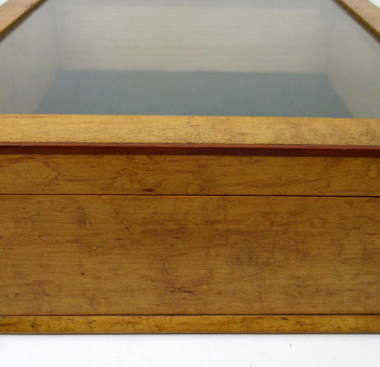 Brass Antique Vintage Satinwood Mahogany Jewlery Casket Trinket Table Dresser Box