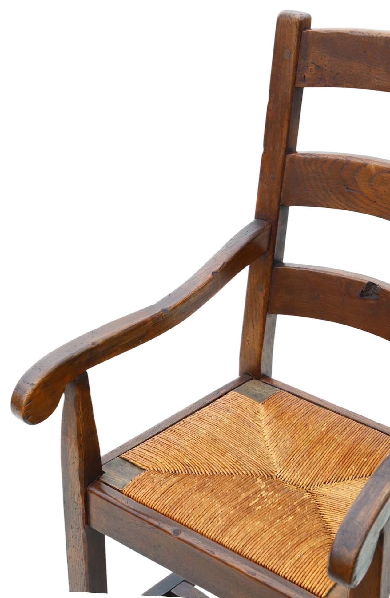 Quercia Antico set di 8 sedie da pranzo in Oak c.1930 - 6 sedie laterali + 2 poltrone in vendita