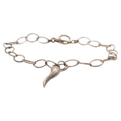 Antiguo Brazalete Vintage de Plata de Ley Pulsera con Encanto