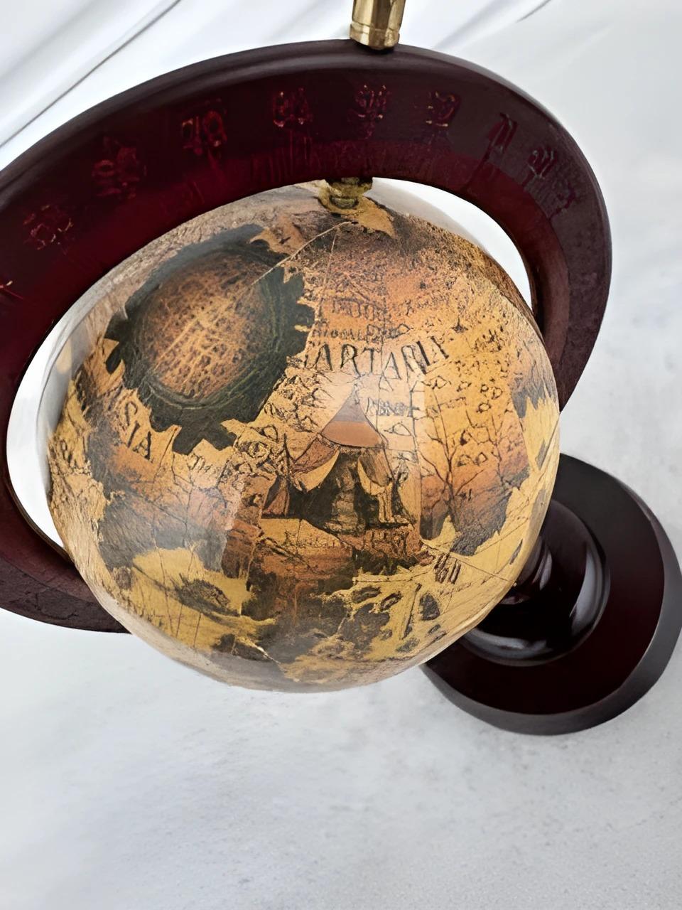 Antique vintage terrestrial globe wooden base stand
L-4”
W-4”
H-9”
