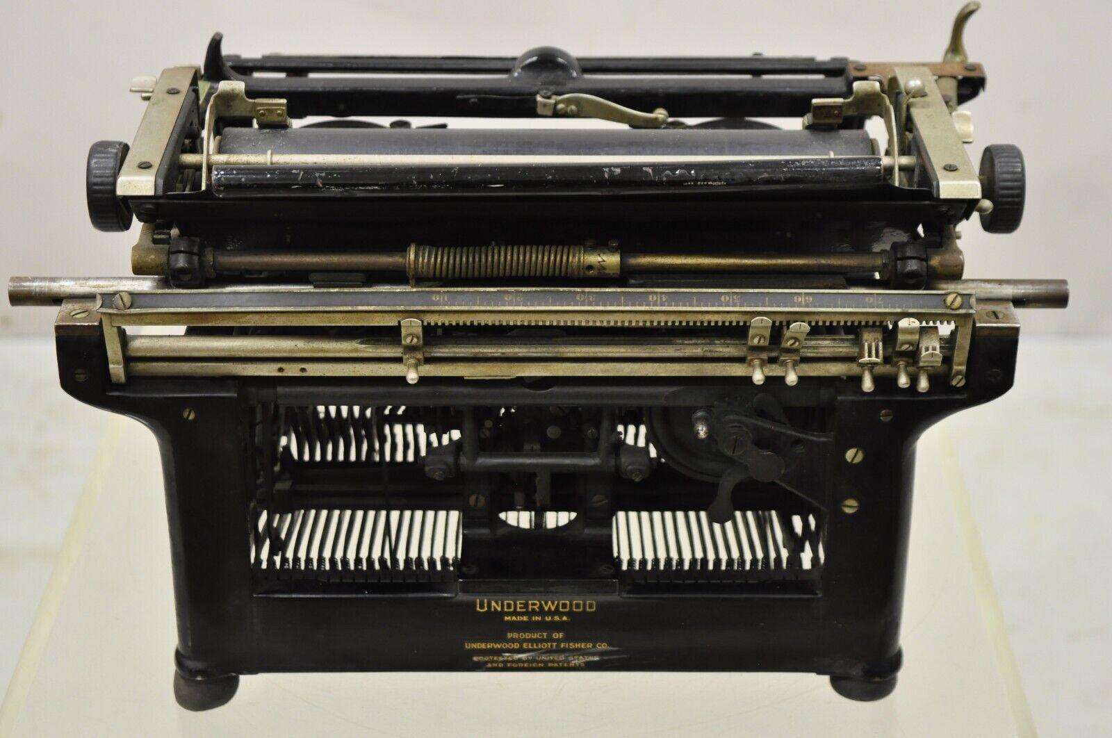 Antique Vintage Underwood No 5 Standard Typewriter Black Art Deco Display 2
