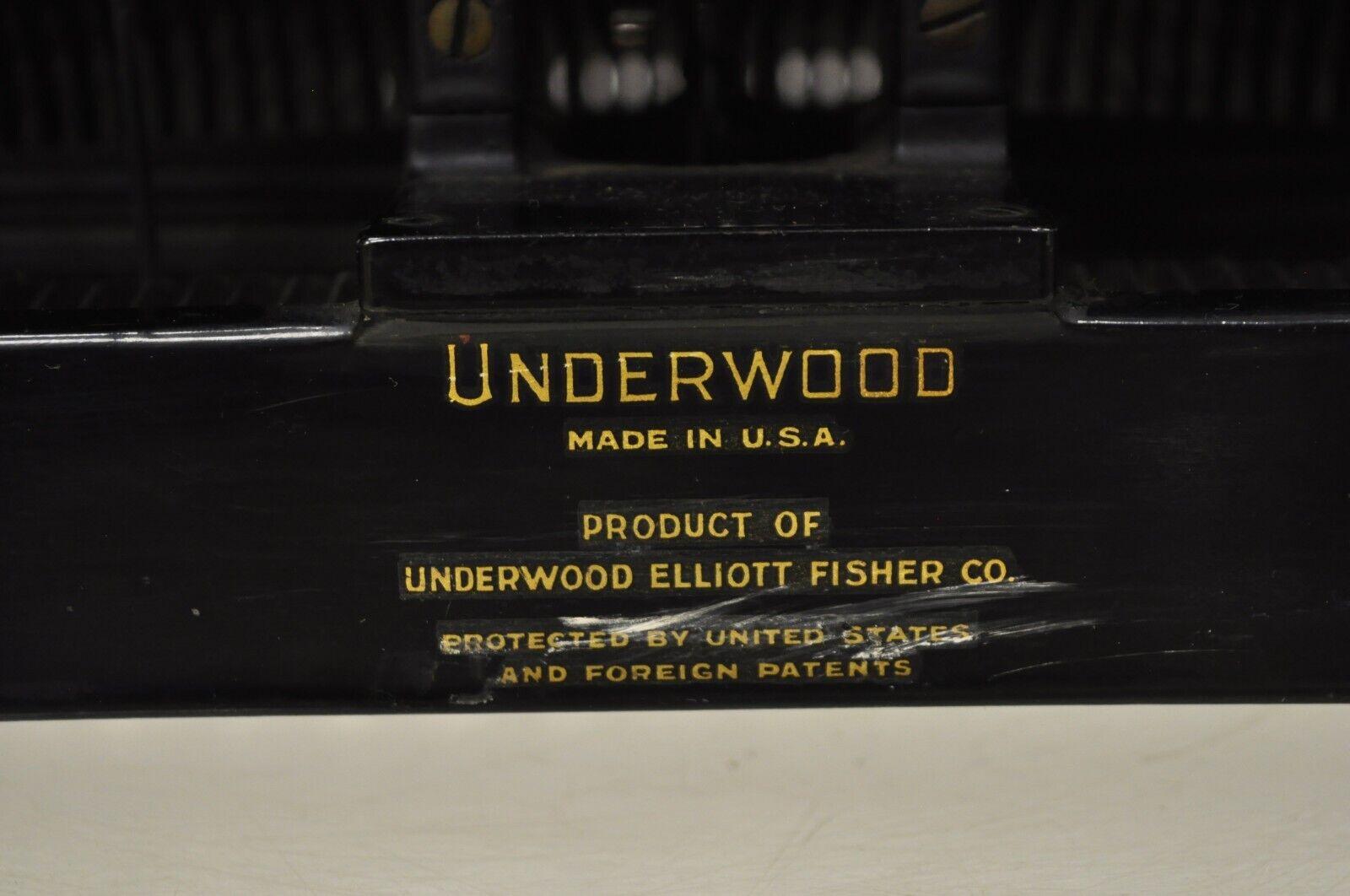 Antique Vintage Underwood No 5 Standard Typewriter Black Art Deco Display 1