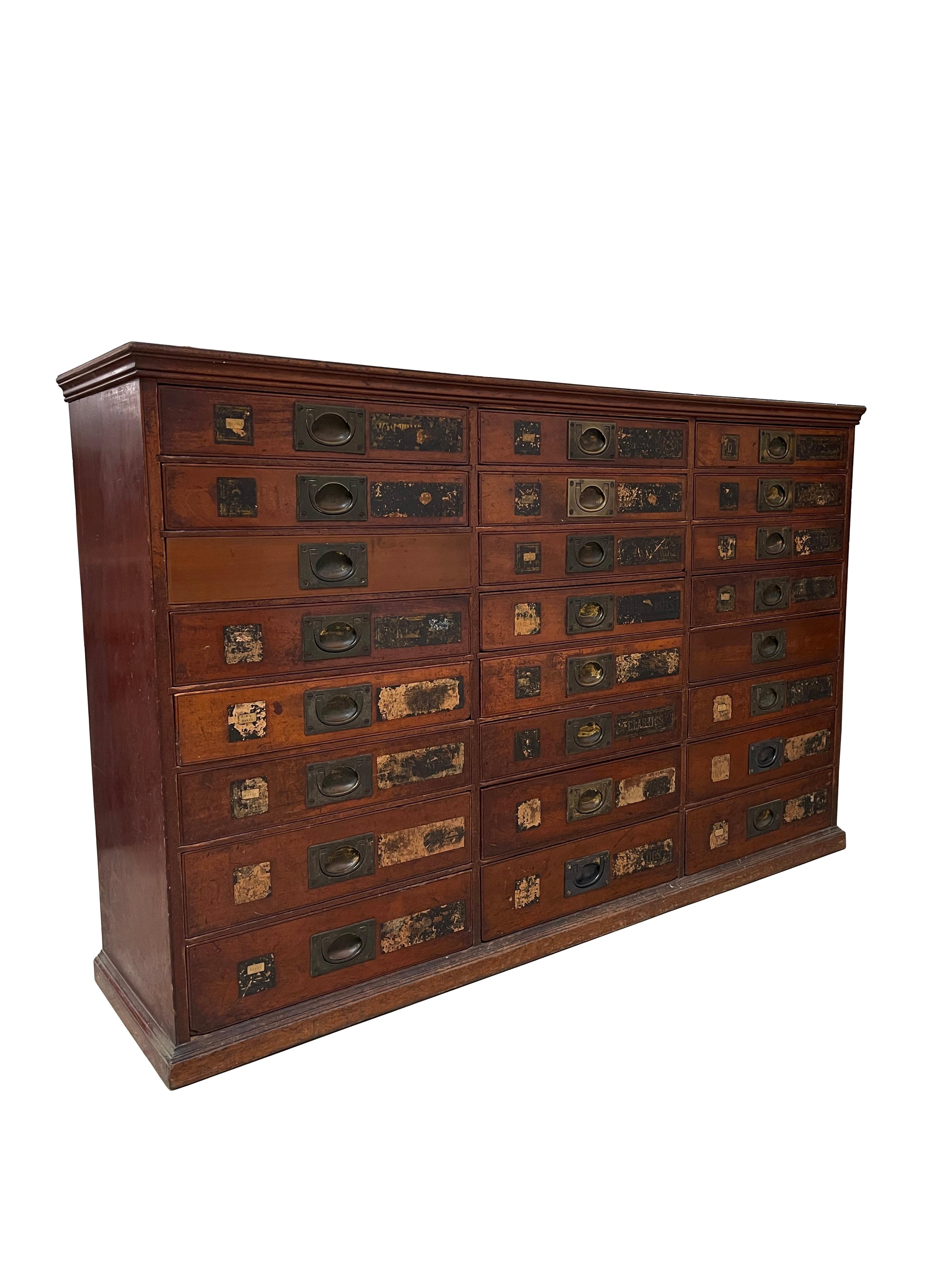 British Antique Vintage Victorian Drapers Haberdashery Chest of Drawers