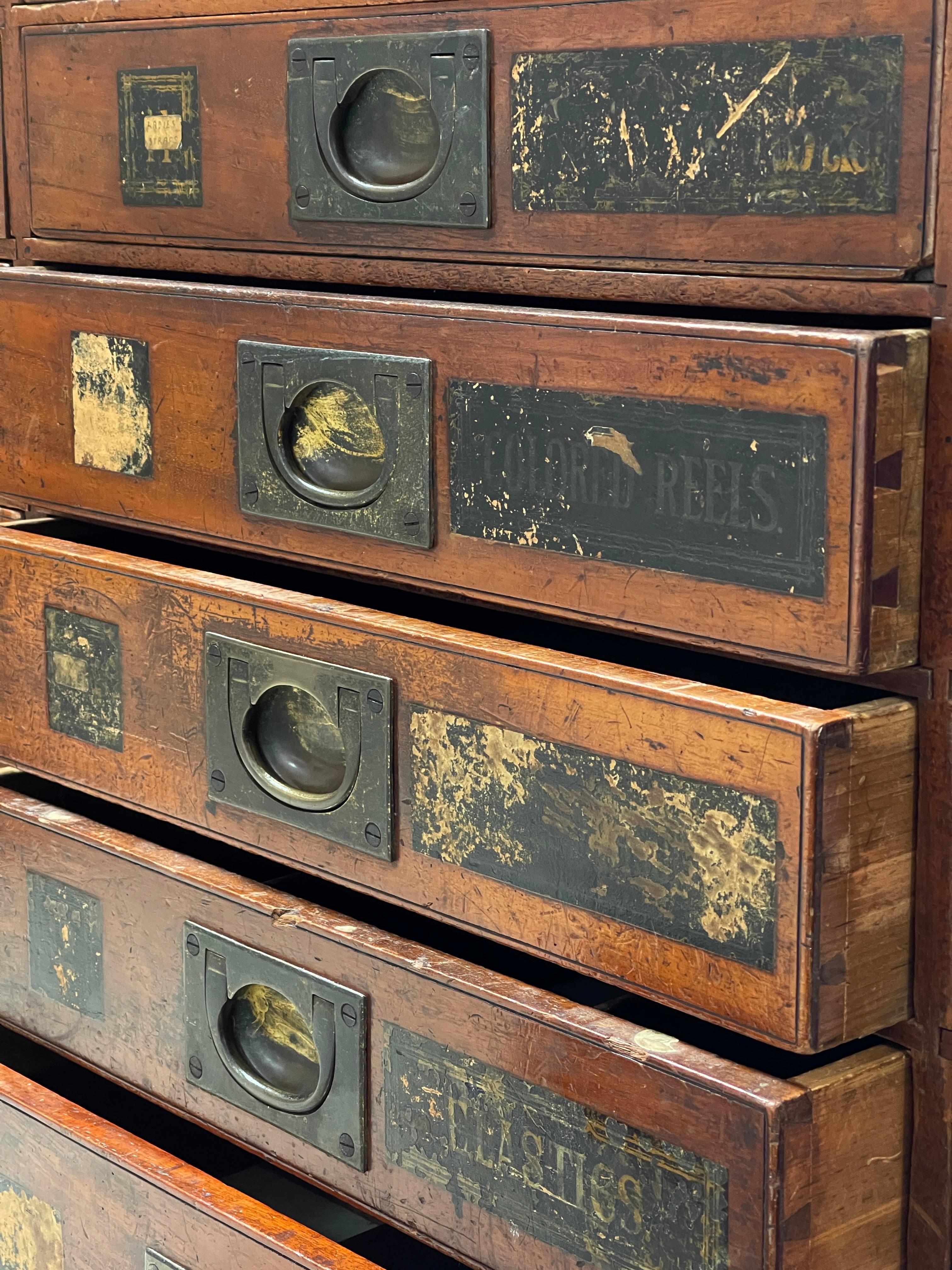 Early 20th Century Antique Vintage Victorian Drapers Haberdashery Chest of Drawers