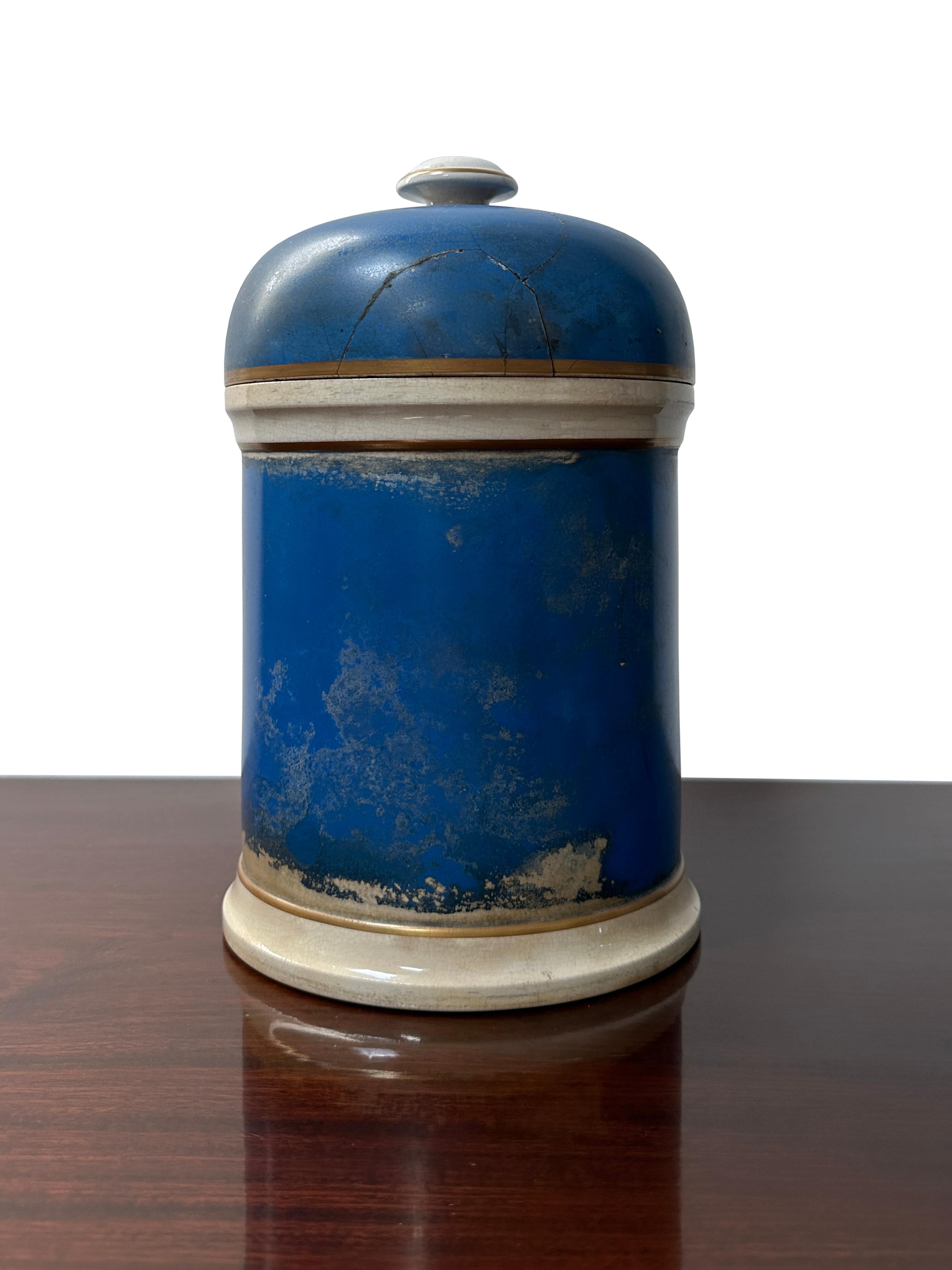 Antique Vintage Victorian Hand Painted Apothecary Shop Display Jar Bottle Vase In Good Condition For Sale In Sale, GB