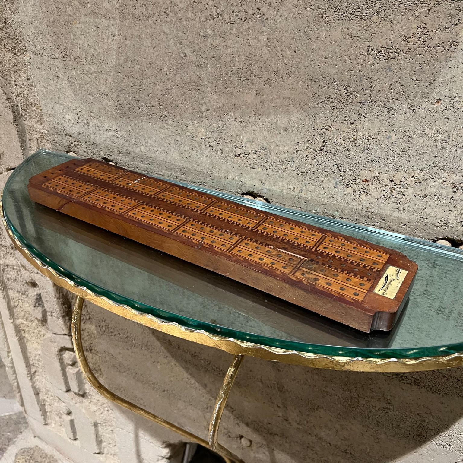 Antique Wood Cribbage Game Board Hughes Manufacturing Co Los Angeles For Sale 3