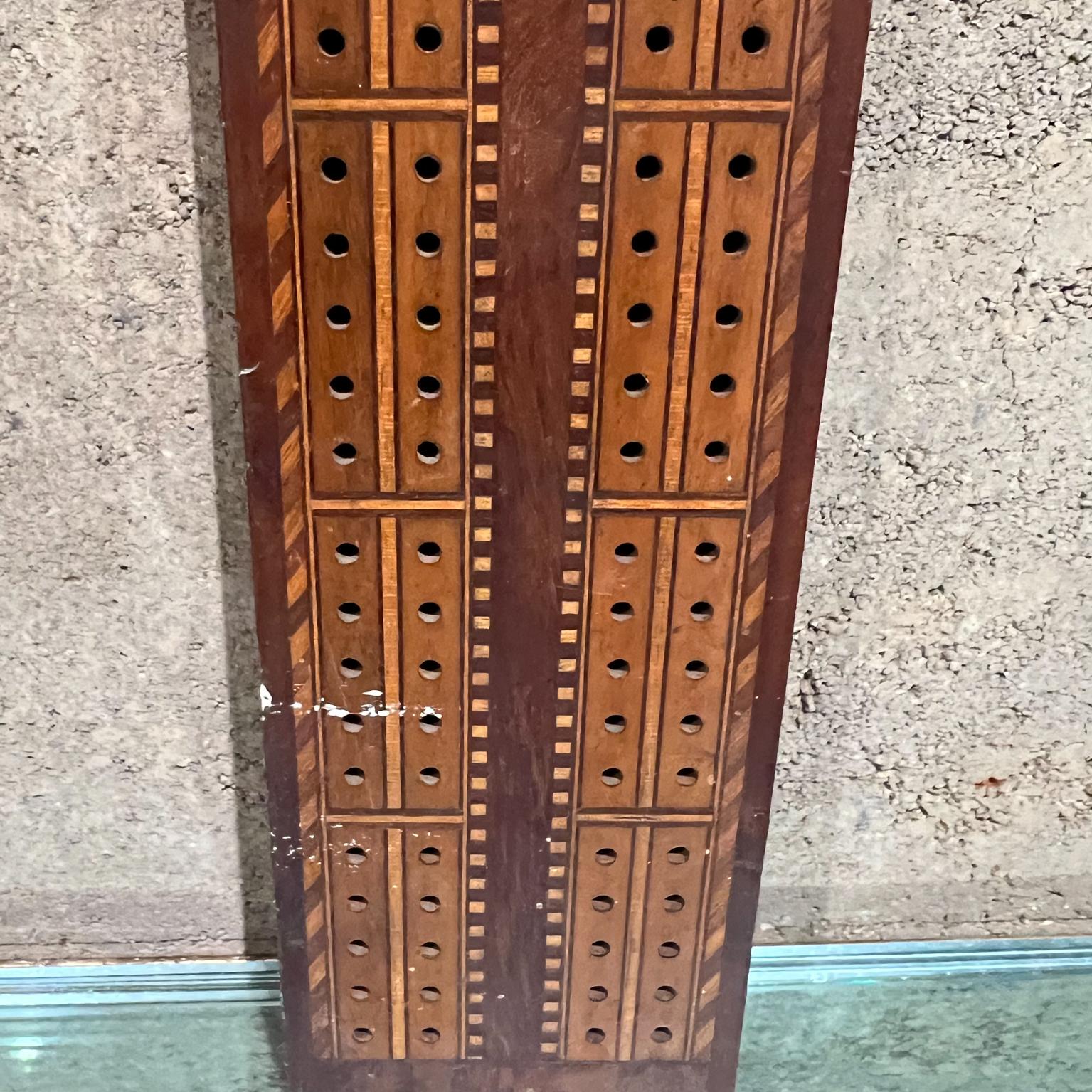 Mid-Century Modern Antique Vintage Wood Cribbage Game Board Hughes Manufacturing Co Los Angeles For Sale