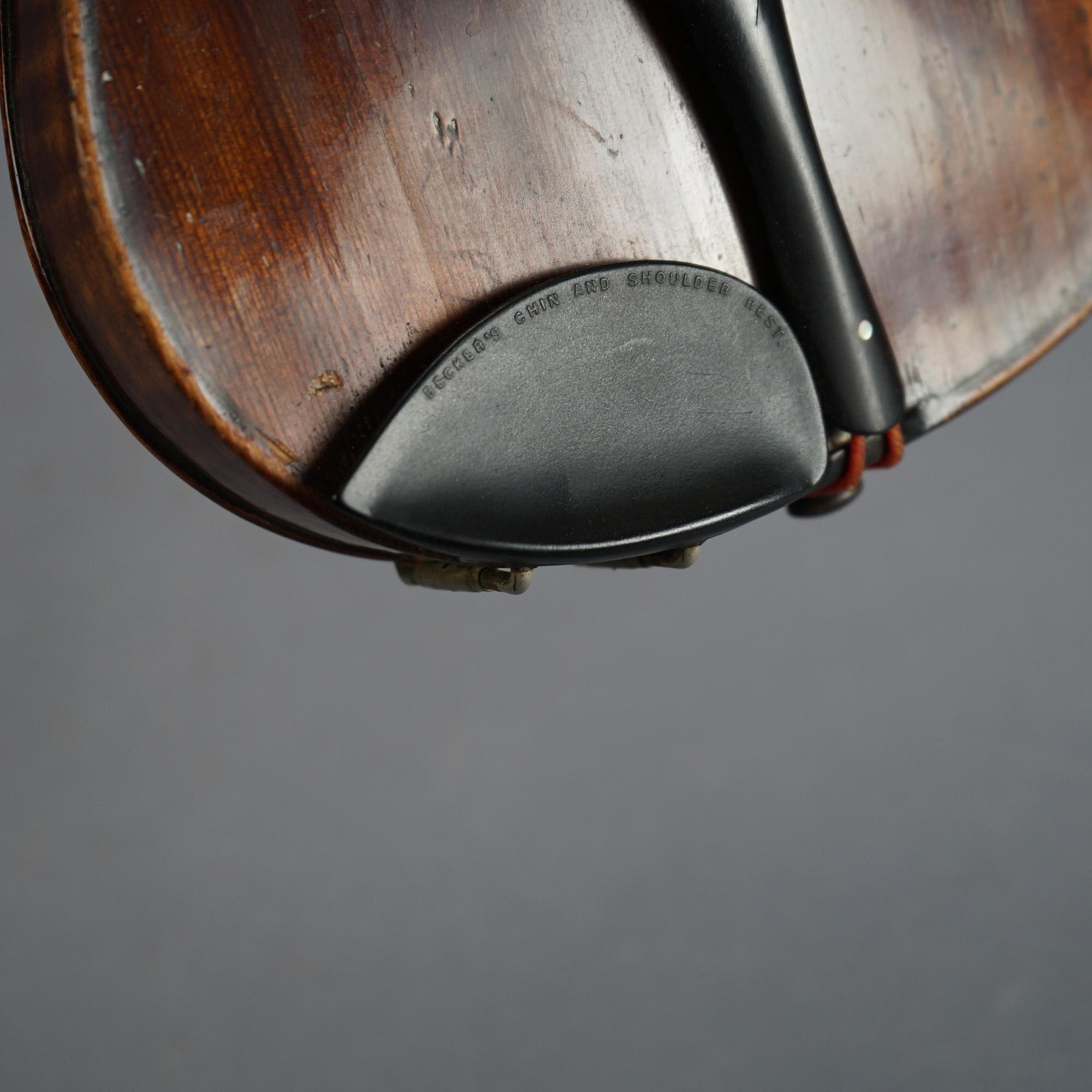 Antique Violin with Bow & Case C1920 11