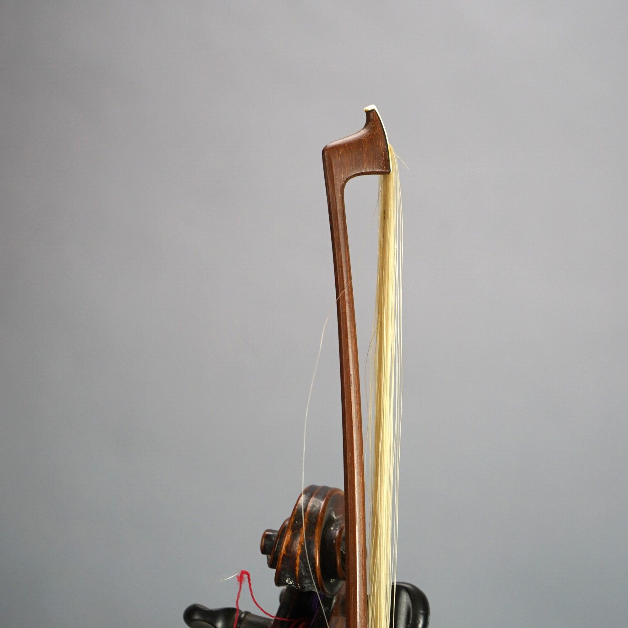 Antique Violin with Bow & Case C1920 12