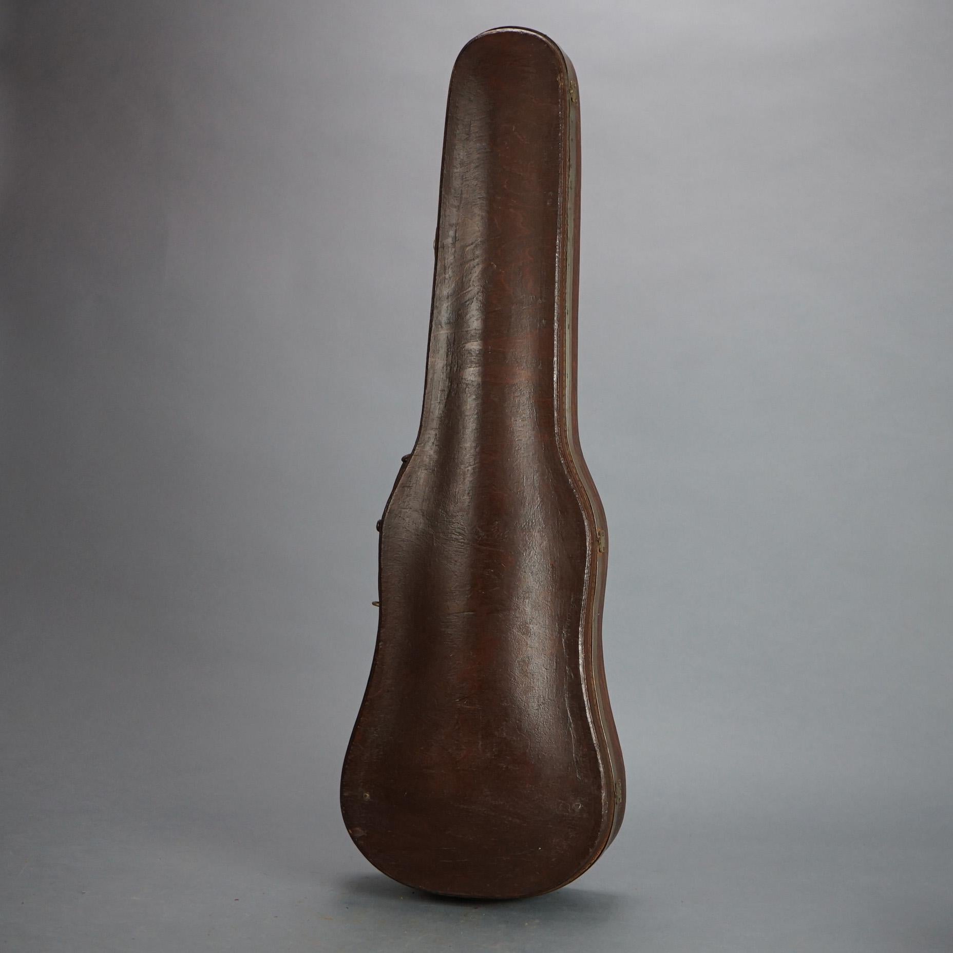 Wood Antique Violin with Bow & Case C1920