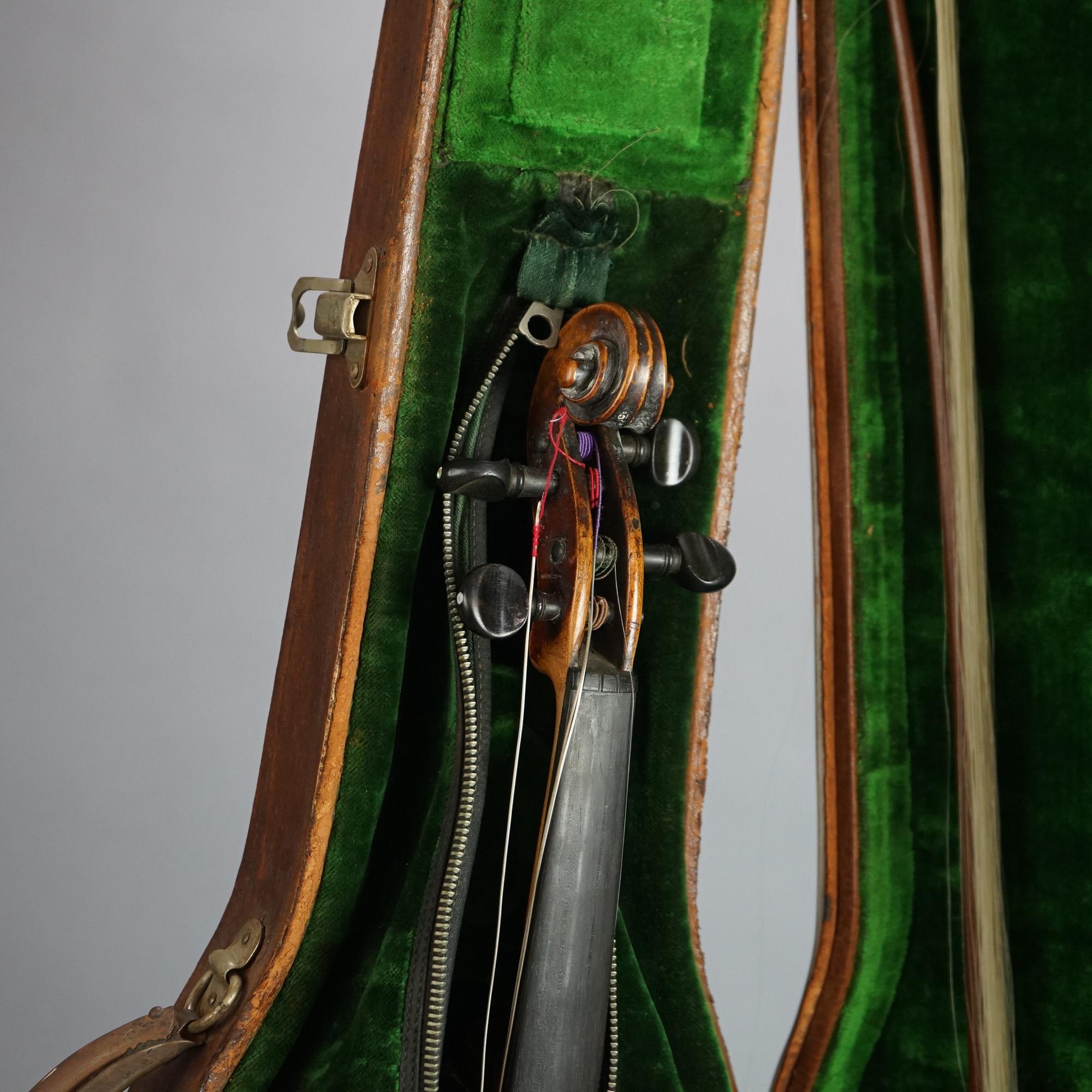Antique Violin with Bow & Case C1920 1