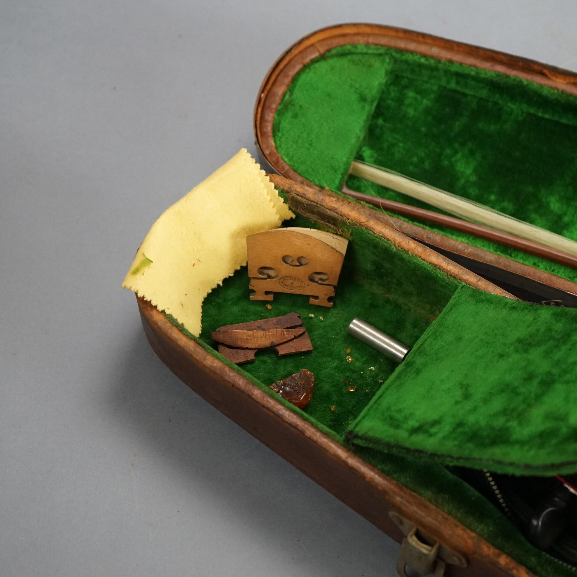 Antique Violin with Bow & Case C1920 2