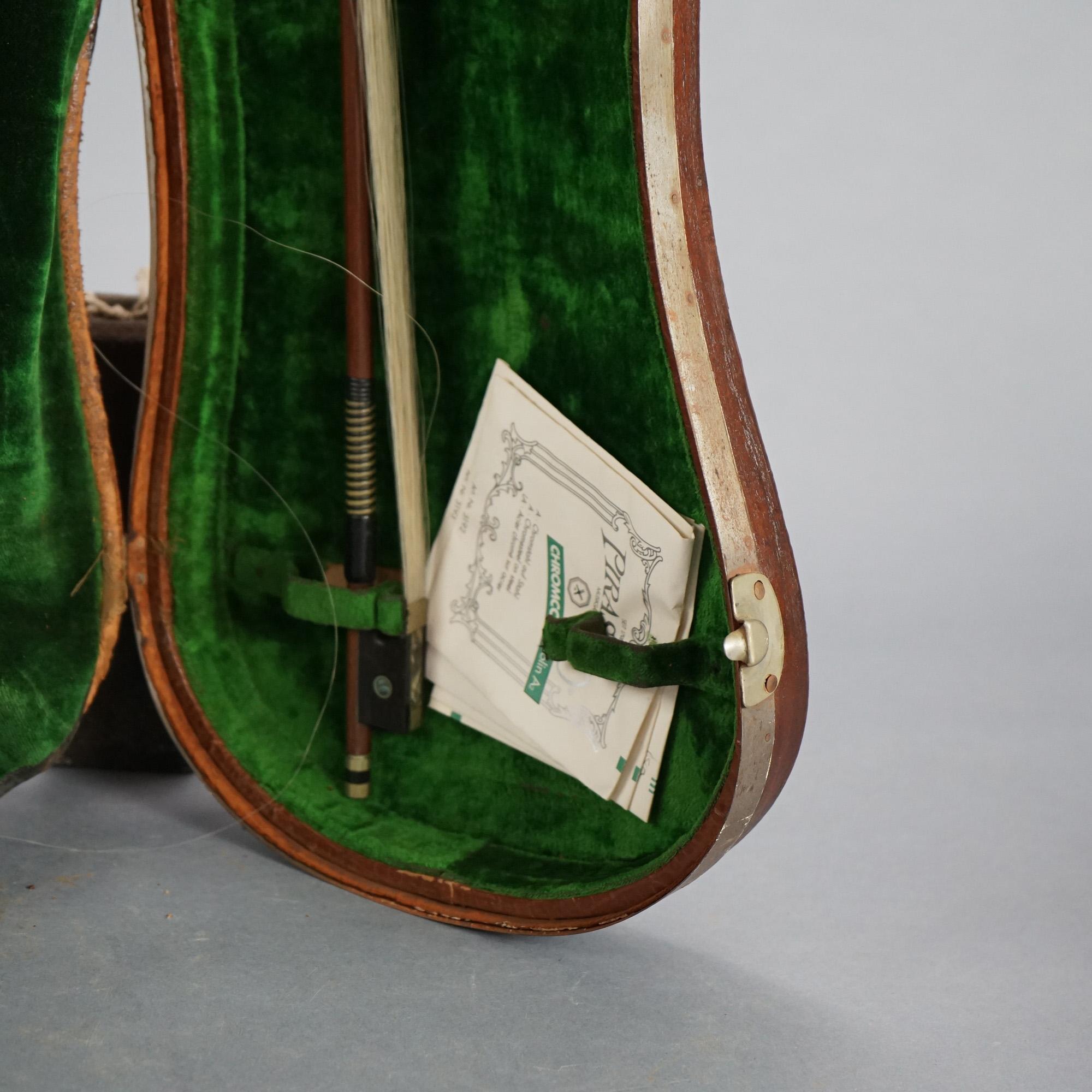 Antique Violin with Bow & Case C1920 3