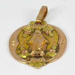 Antique Virgin Mary 18k Gold Charm Pendant