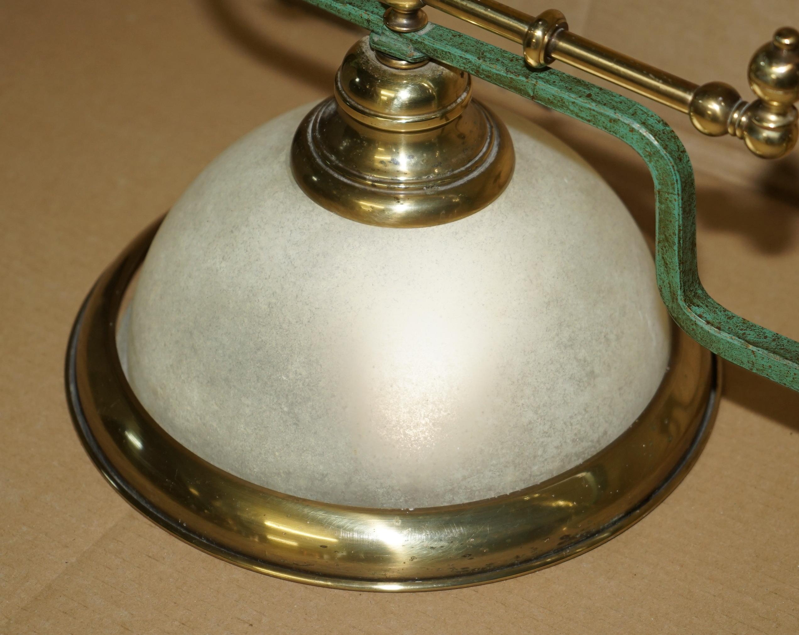ANTIQUE ViRGINIA BEACH BRASS SNOOKER POOL TABLE OR KITCHEN ISLAND CEILING LIGHT 2
