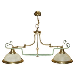ANTIQUE ViRGINIA BEACH BRASS SNOOKER POOL TABLE OR KITCHEN ISLAND CEILING LIGHT