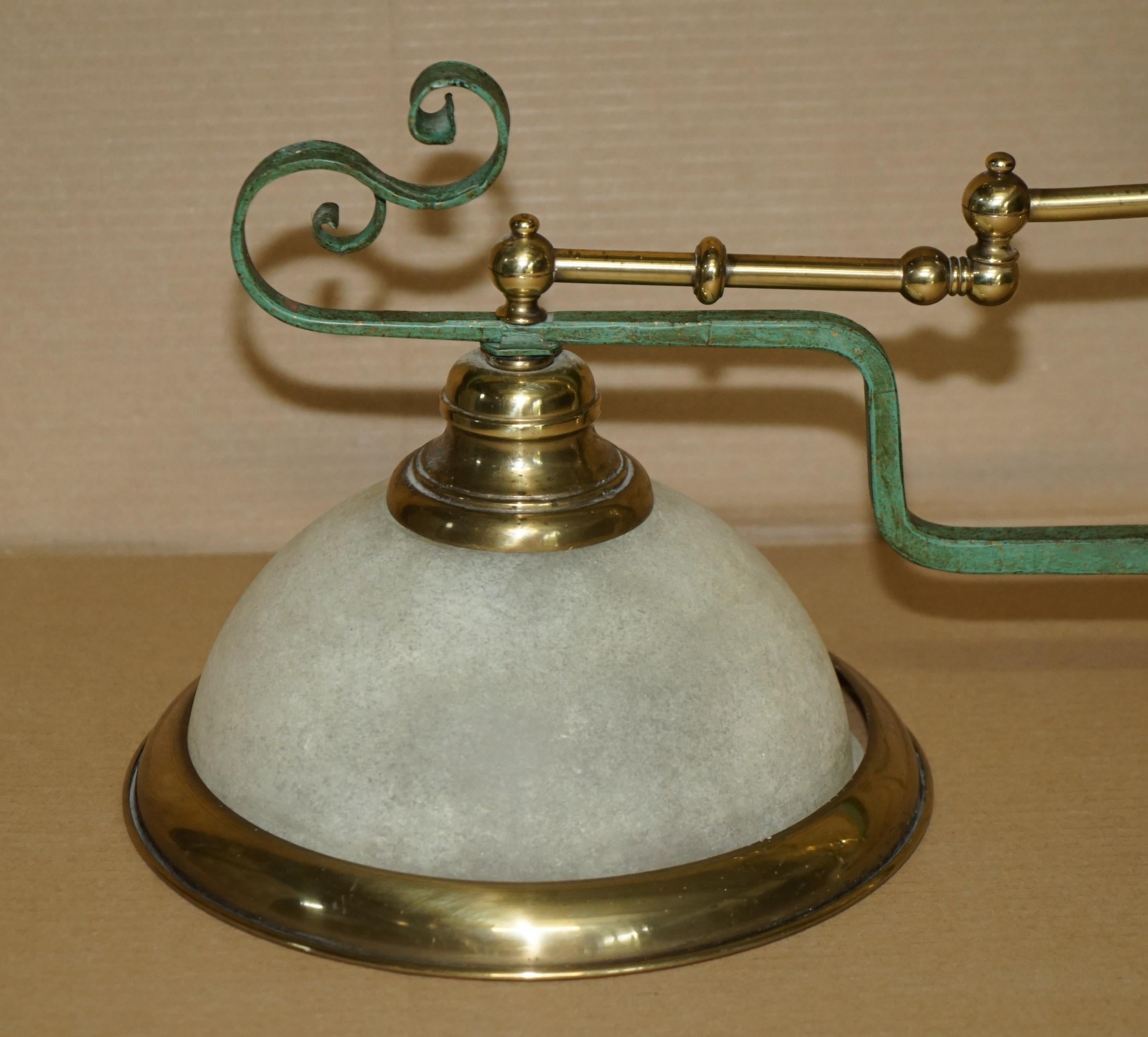 Edwardian ANTIQUE ViRGINIA BEACH BRASS SNOOKER POOL TABLE OR KITCHEN ISLAND CEILING LIGHT