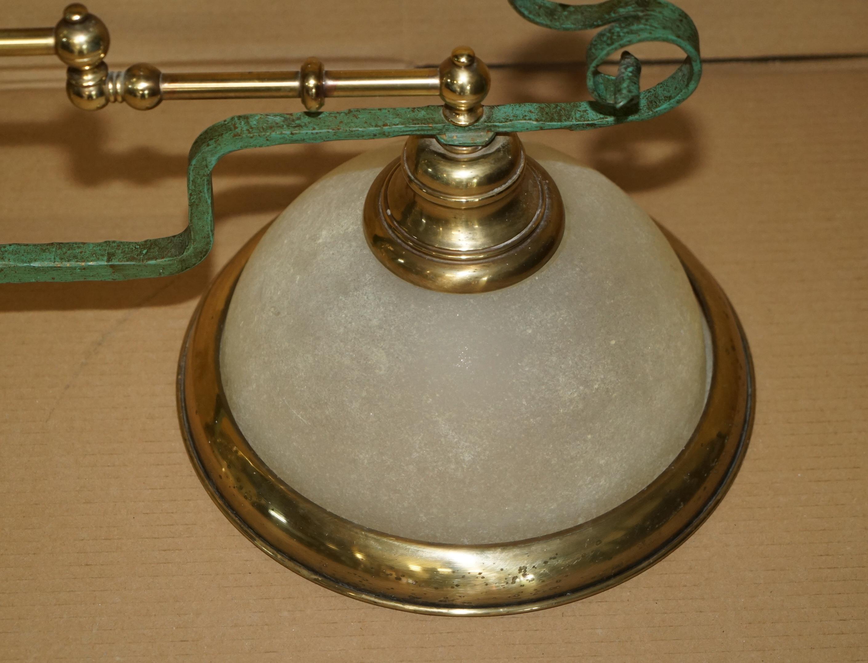 ANTIQUE ViRGINIA BEACH BRASS SNOOKER POOL TABLE OR KITCHEN ISLAND CEILING LIGHT 1
