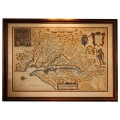 Antique Virginia Map Blaeu c.1642 – Jamestown, Powhatan, Chesapeake