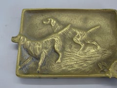 Cenicero de escritorio de latón antiguo Virginia Metalcrafters Perro Setter Irlandés Figurado