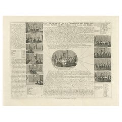 Antique VOC Governance Chart Engraving — Dutch East India Company, ca.1719